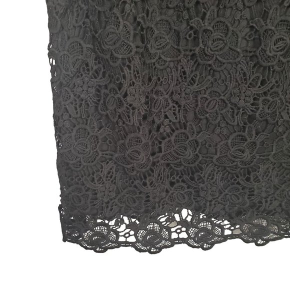 Nanette Lepore NWT Size L Top Blouse Floral Lace Overlay Sleeveless Lined Black - Picture 5 of 9